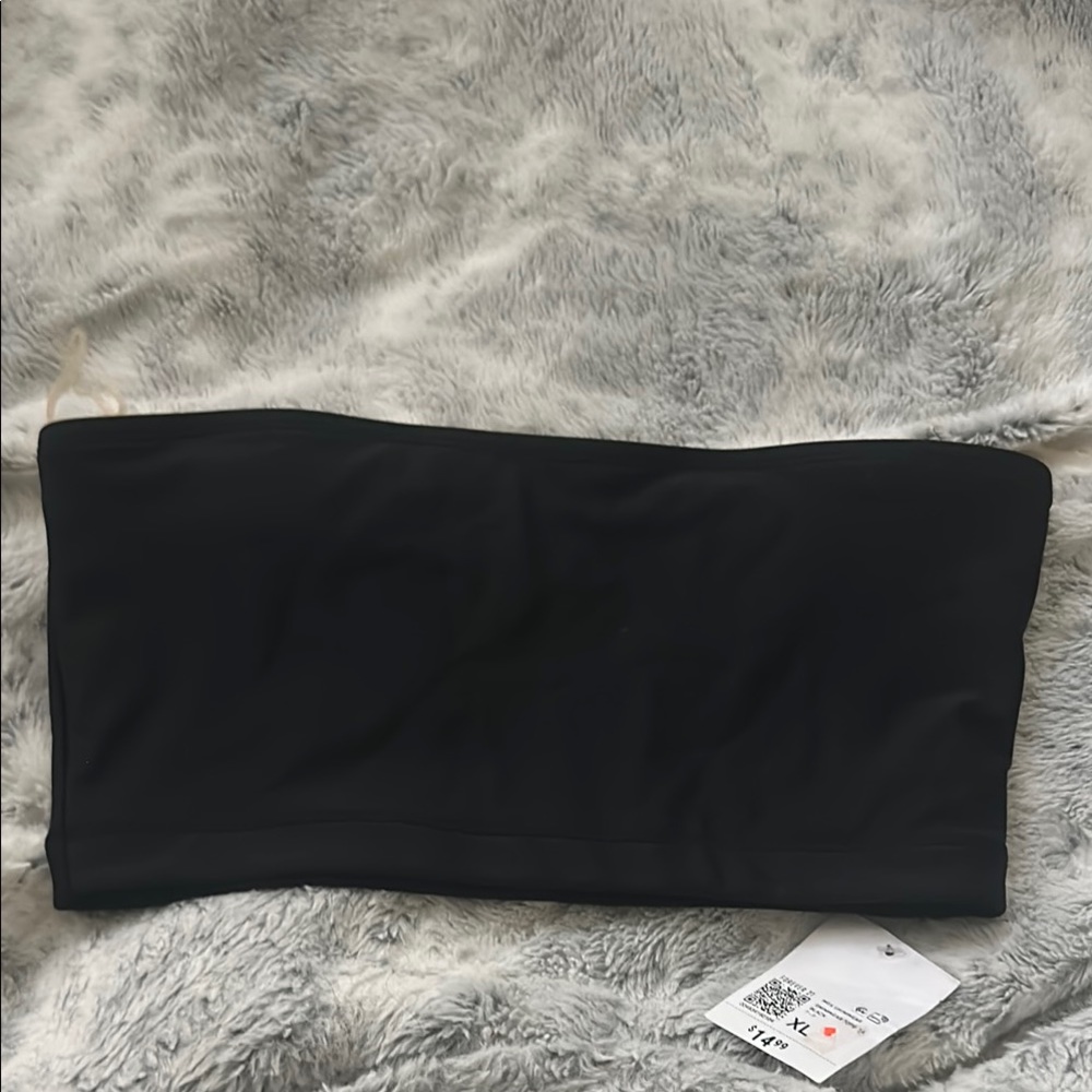 Black Strapless Bandeau Top